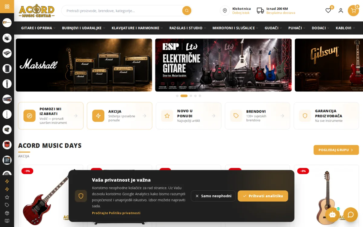 Početna stranica Acord Music Centra